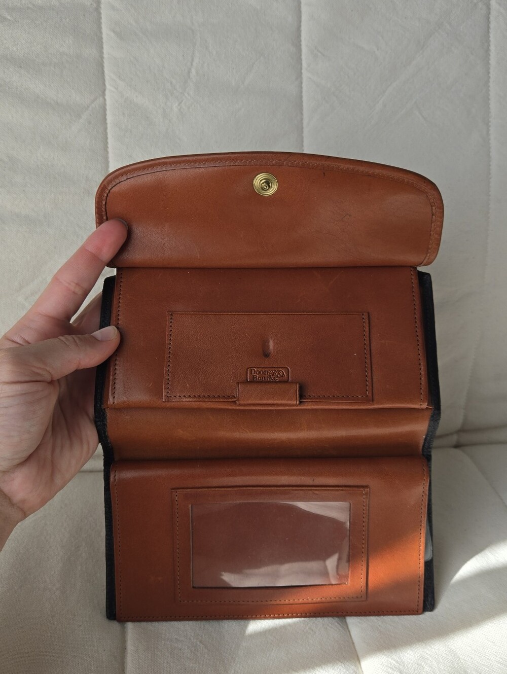Vintage Dooney & Bourke All Weather Wallet Black Brown - Picture 8 of 16